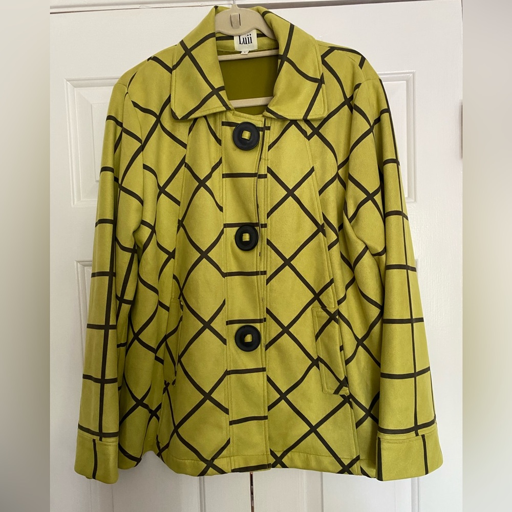 Anthopologies. Luigi Lime Green/Black Jacket Size L